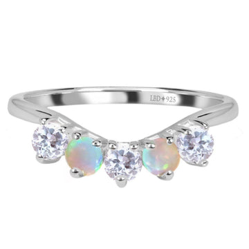 Genuine Opal and Topaz Ring - Magical Eternity Ring -LBD Australia