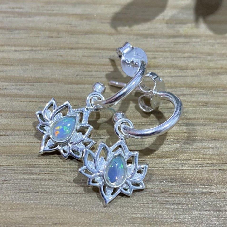 Genuine opal deals earrings sterling silver