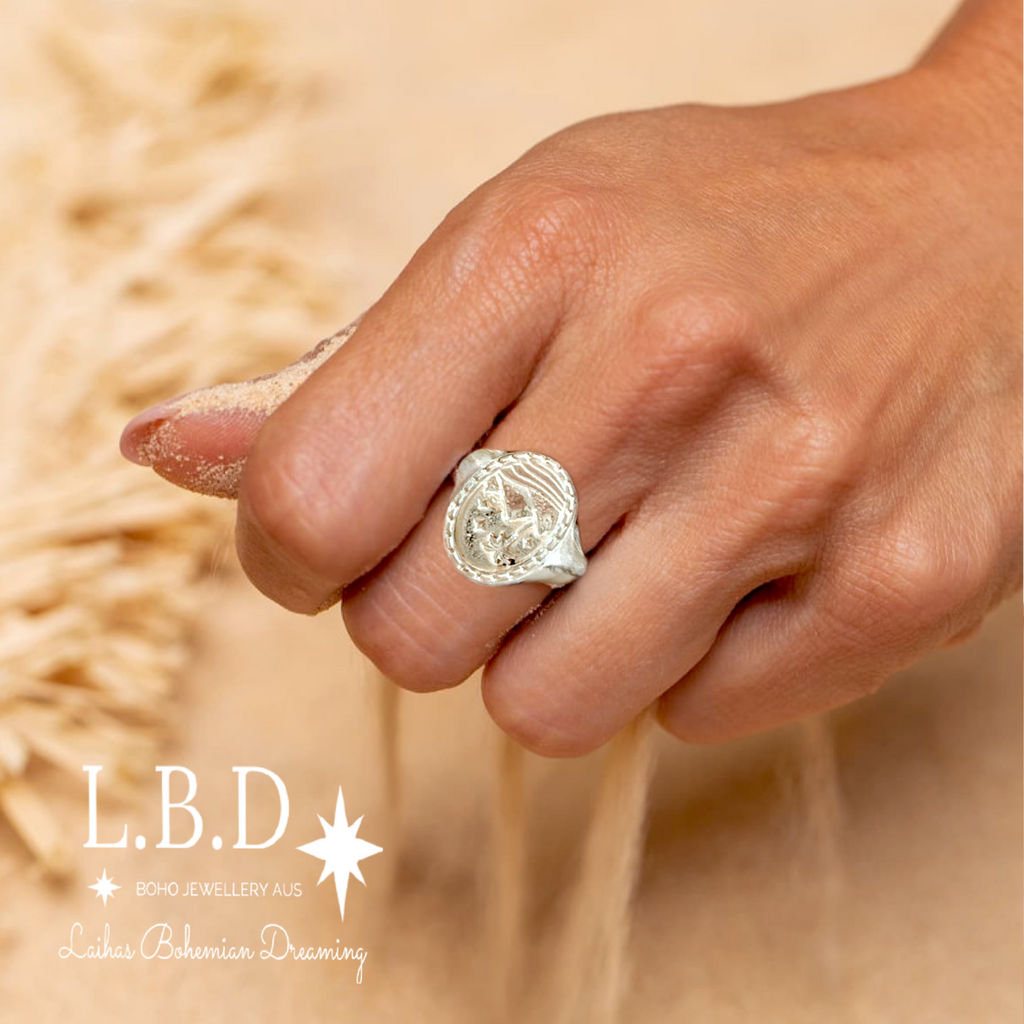 Laihas Bohemian Paradise Sterling Silver Signet Ring Sterling Silver Ring Laihas Bohemian Dreaming -L.B.D