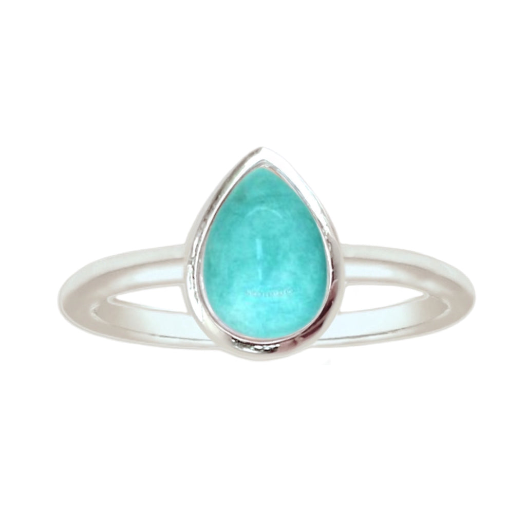 Laihas Mini Tearing Spirit Amazonite Ring Gemstone Sterling Silver Ring Laihas Bohemian Dreaming -L.B.D