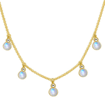 Laihas Eternal Gold Topaz and Moonstone Choker Necklace Gold Gemstone Necklace Laihas Bohemian Dreaming -L.B.D