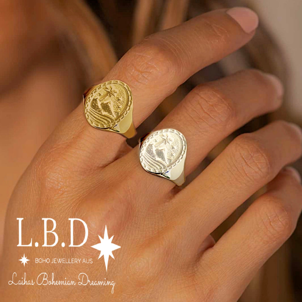 Laihas Bohemian Paradise Sterling Silver Signet Ring Sterling Silver Ring Laihas Bohemian Dreaming -L.B.D