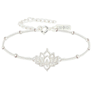 Laihas Lotus Flower Sterling Silver Bracelet Sterling Silver Bracelet Laihas Bohemian Dreaming -L.B.D