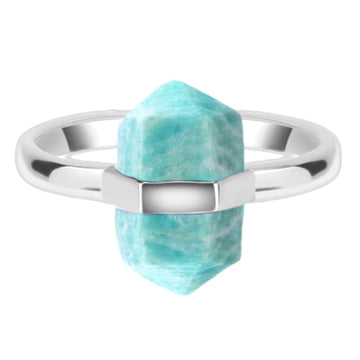 Laihas Crystal Kindness Amazonite Ring Gemstone Sterling Silver Ring Laihas Bohemian Dreaming -L.B.D