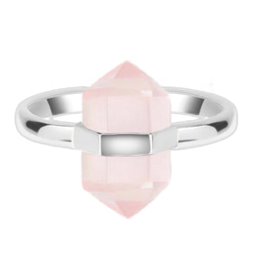 Laihas Crystal Kindness Rose Quartz Ring Gemstone Sterling Silver Ring Laihas Bohemian Dreaming -L.B.D