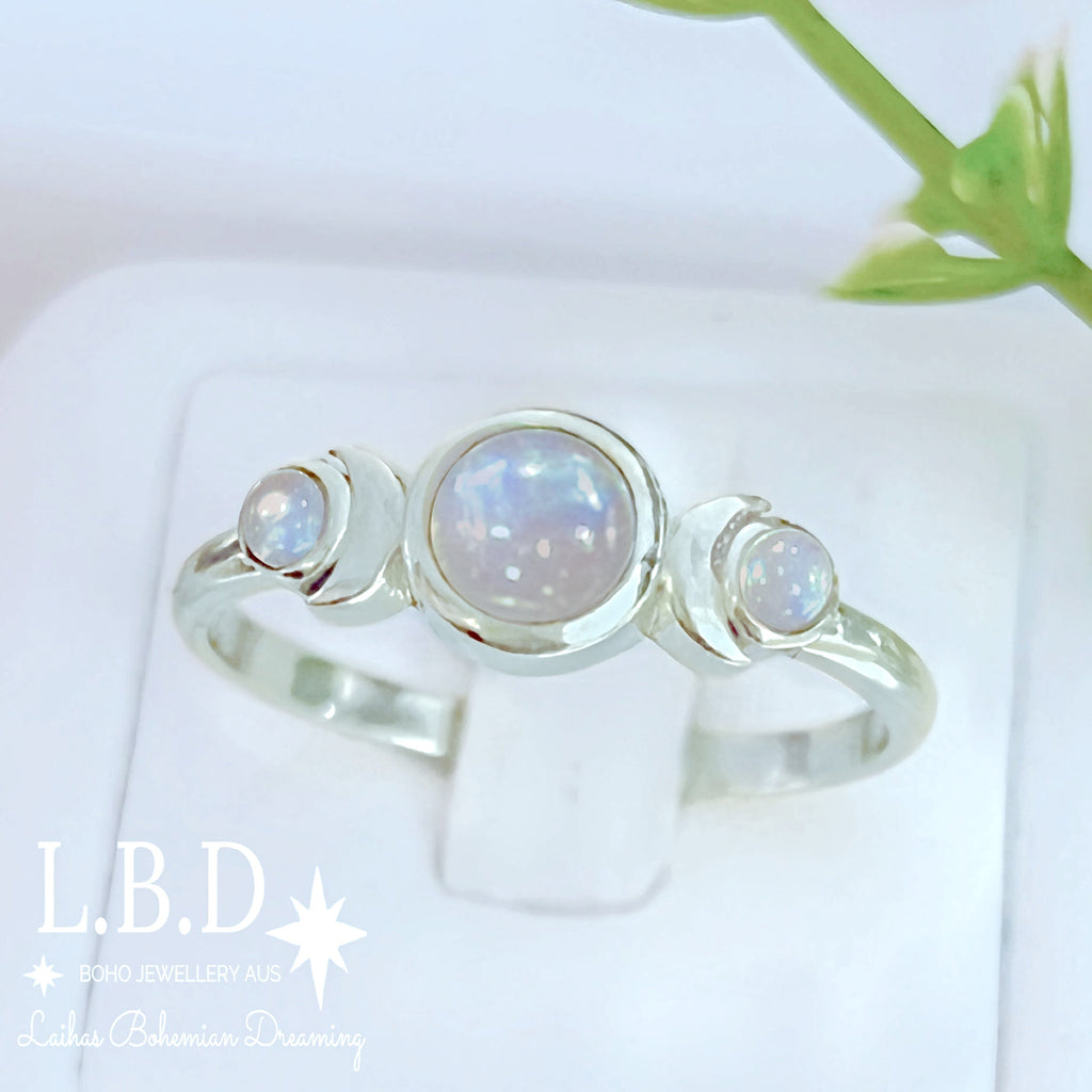 Laihas Moon Tribe Moonstone Ring Gemstone Sterling Silver Ring Laihas Bohemian Dreaming -L.B.D