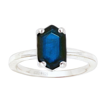 Laihas Mini Hex Crystal Labradorite Ring Gemstone Sterling Silver Ring Laihas Bohemian Dreaming -L.B.D