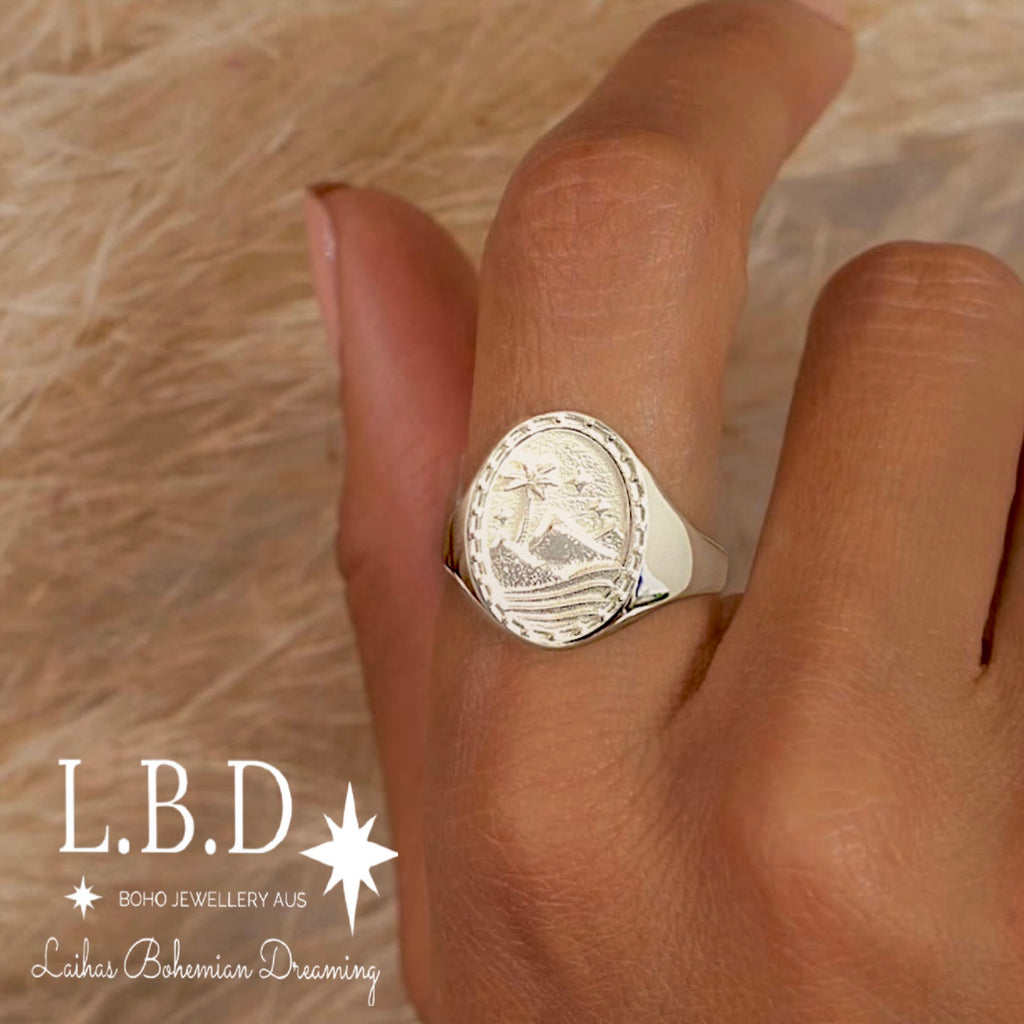 Laihas Bohemian Paradise Sterling Silver Signet Ring Sterling Silver Ring Laihas Bohemian Dreaming -L.B.D