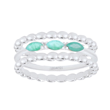 Laihas Three Of Cups Amazonite Ring Set Gemstone Sterling Silver Ring Laihas Bohemian Dreaming -L.B.D