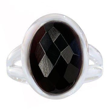 Laihas Iridescent Oval Onyx Ring Gemstone Sterling Silver Ring Laihas Bohemian Dreaming -L.B.D