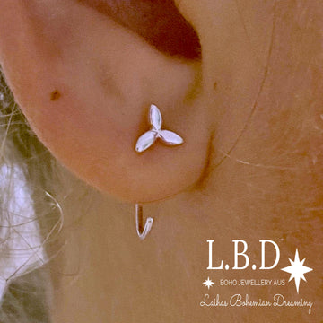 Laihas Prestige Sterling Silver Mini Flower Hoop Earrings Sterling Silver Earrings Laihas Bohemian Dreaming -L.B.D