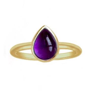 Laihas Mini Tearing Spirit Gold Amethyst Ring Gemstone Gold Ring Laihas Bohemian Dreaming -L.B.D