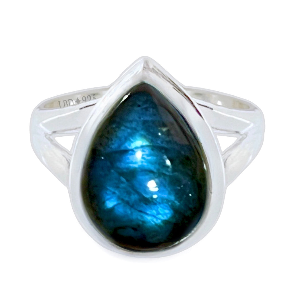 Laihas Classic Chic Raindrop Labradorite Ring Gemstone Ring Laihas Bohemian Dreaming -L.B.D