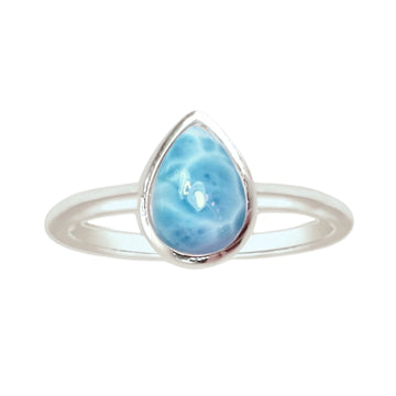 Laihas Mini Tearing Spirit Larimar Ring Gemstone Sterling Silver Ring Laihas Bohemian Dreaming -L.B.D