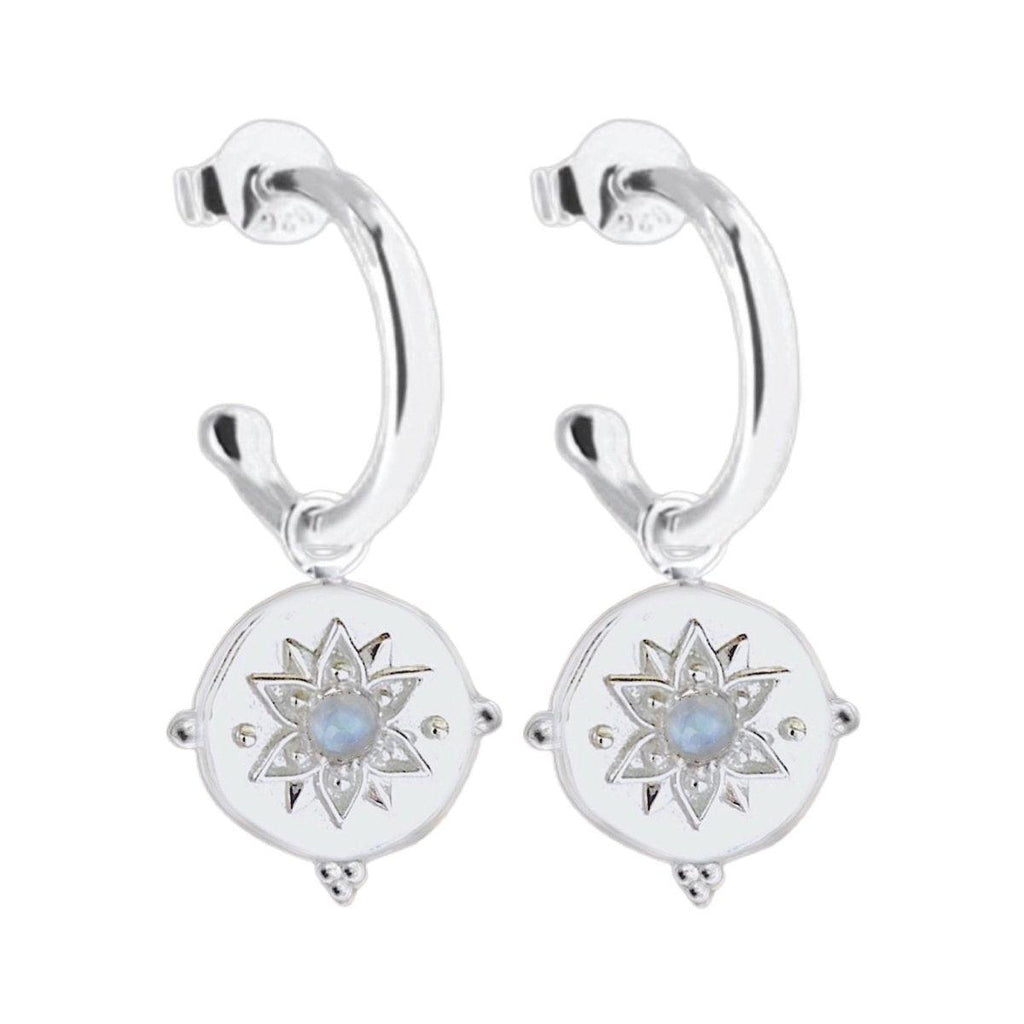 Intricate Vera May Moonstone Hoop Earrings -LBD Australia