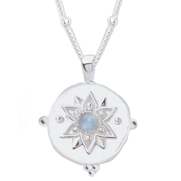 Intricate Vera May Sterling Silver Boho Necklace- Moonstone Necklace -LBD Australia