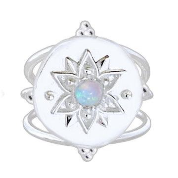 Intricate Vera May Sterling Silver Boho Ring- Genuine Opal Ring -LBD Australia