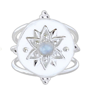 Intricate Vera May Sterling Silver Boho Ring- Moonstone Ring -LBD Australia