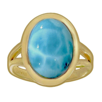 Laihas Classic Chic Oval Gold Larimar Ring -LBD Australia