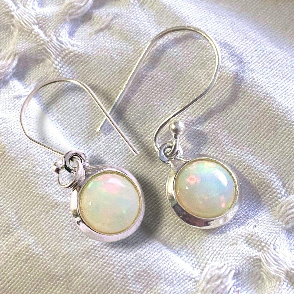 Laihas Classic Chic Small Round Genuine Opal Earrings -LBD Australia