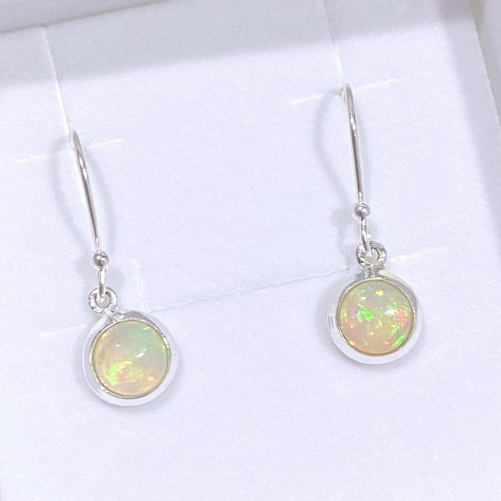 Laihas Classic Chic Small Round Genuine Opal Earrings -LBD Australia