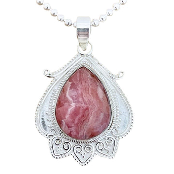 Laihas Designer Bohemian Swirl Rhodochrosite Necklace