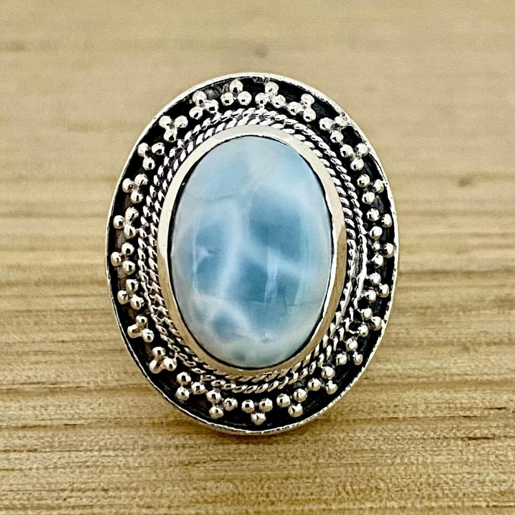 Laihas Dolphin Sunrise Statement Larimar Ring -LBD Australia