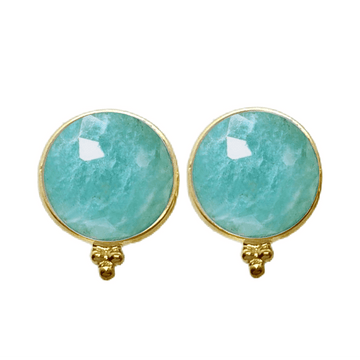 Laihas Free Spirit Gold Amazonite Stud Earrings