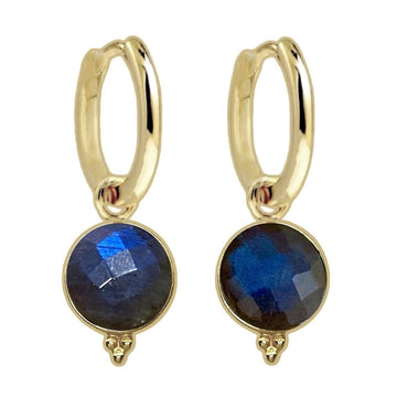 Laihas Free Spirit Gold Labradorite Hoop Earrings