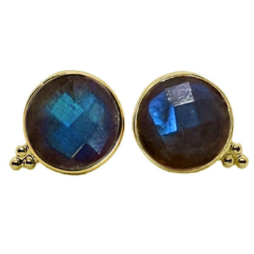 Laihas Free Spirit Gold Labradorite Stud Earrings