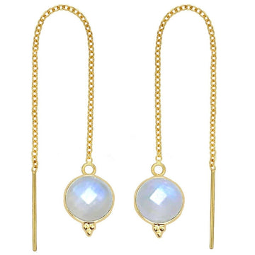 Laihas Free Spirit Gold Moonstone Threader Earrings