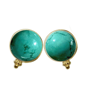 Laihas Free Spirit Gold Turquoise Stud Earrings