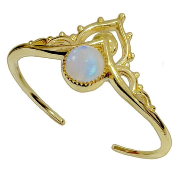 Laihas Handmade Daisly Boho Gold Moonstone Bangle