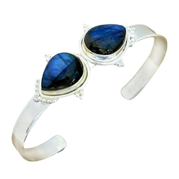 Laihas Handmade Zahli Two Tear Labradorite Bangle -LBD Australia