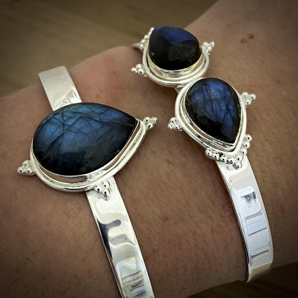 Laihas Handmade Zahli Two Tear Labradorite Bangle -LBD Australia