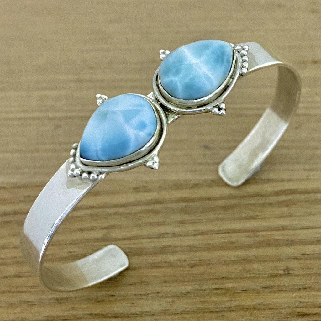 Laihas Handmade Zahli Two Tear Larimar Bangle -LBD Australia