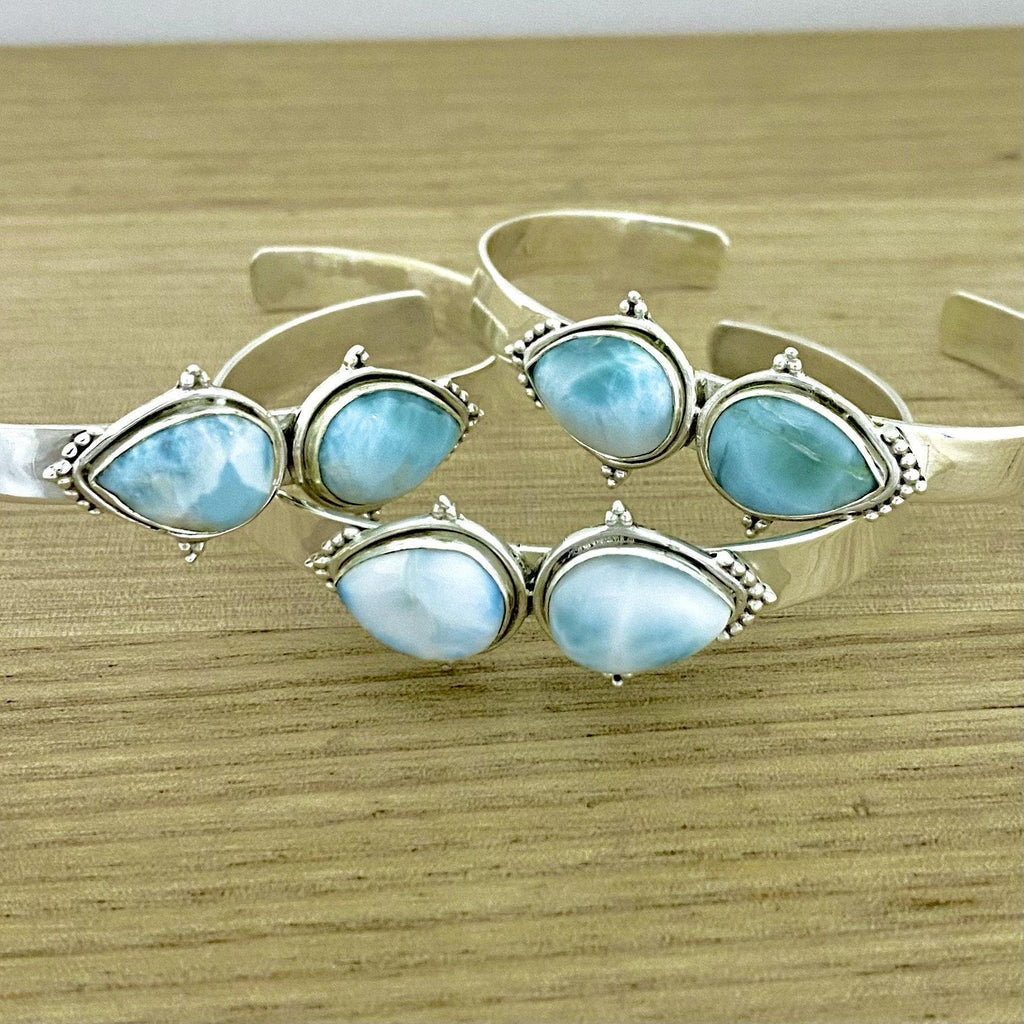 Laihas Handmade Zahli Two Tear Larimar Bangle -LBD Australia