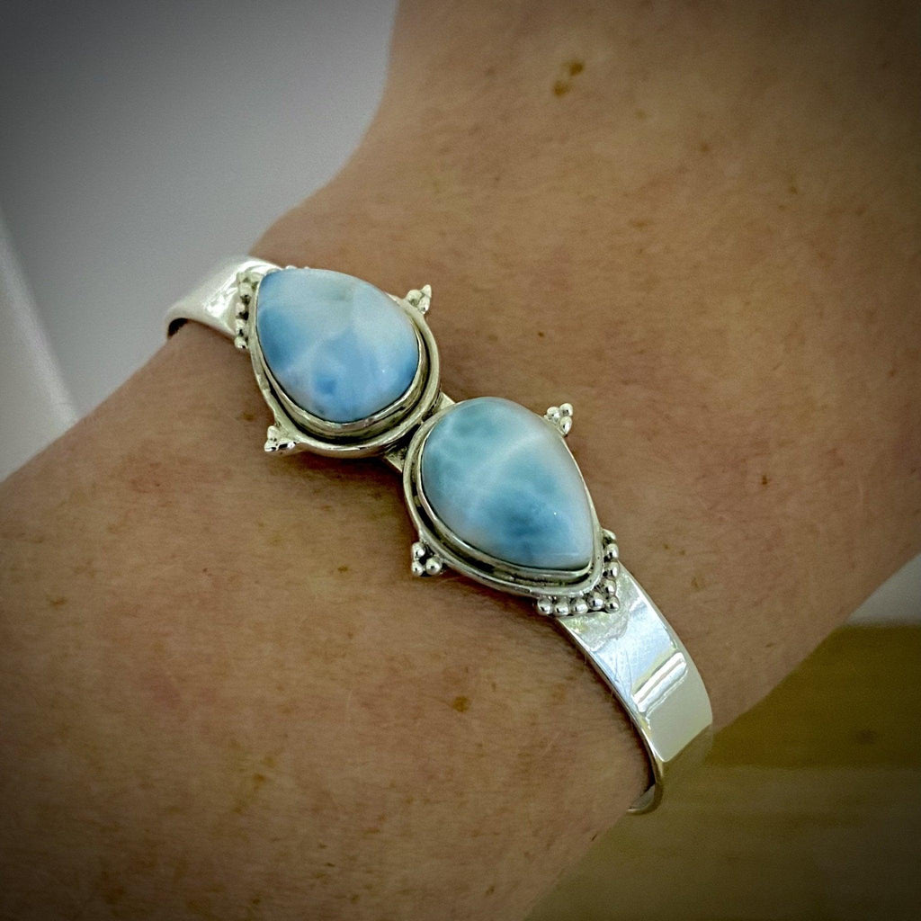 Laihas Handmade Zahli Two Tear Larimar Bangle -LBD Australia