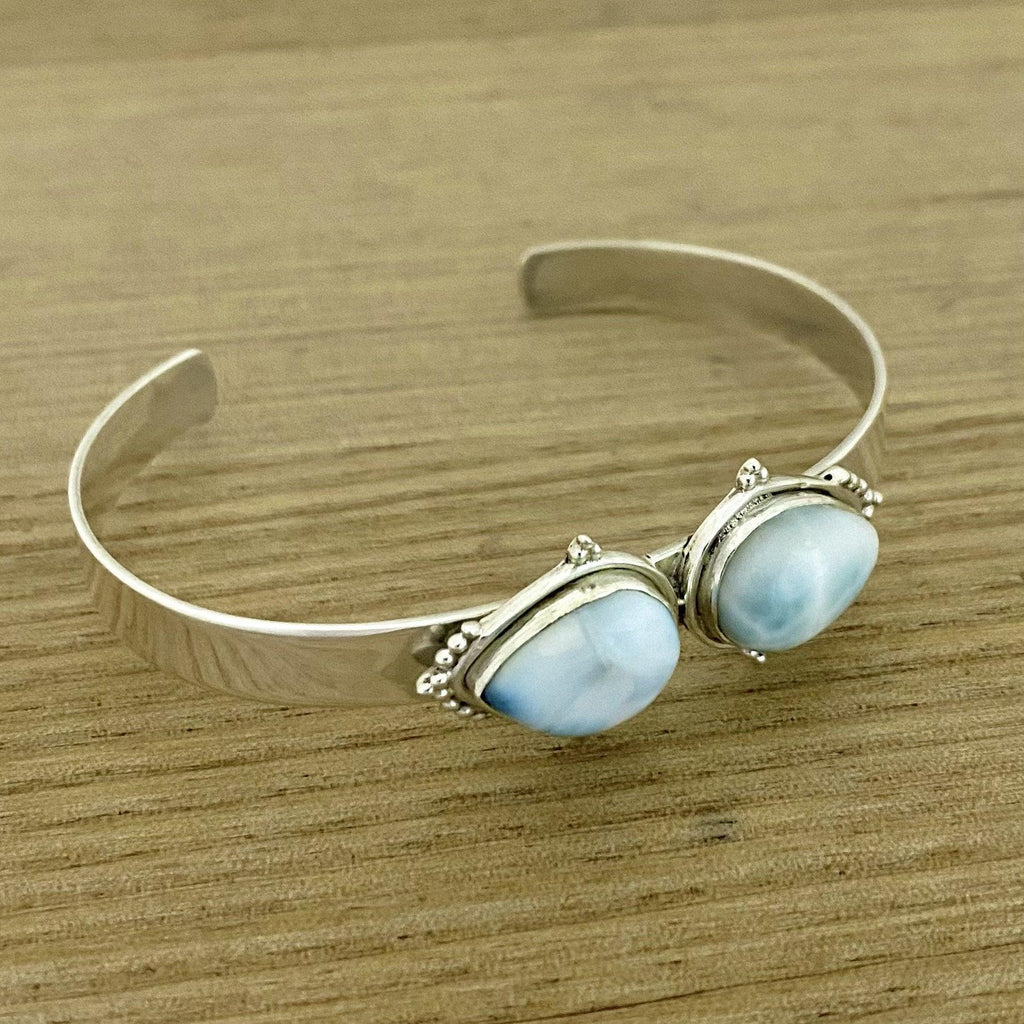 Laihas Handmade Zahli Two Tear Larimar Bangle -LBD Australia