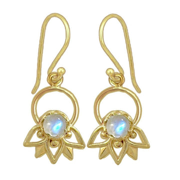 Laihas Inflorescence Gold Moonstone Earrings