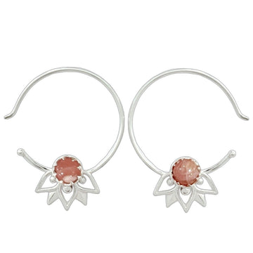 Laihas Inflorescence Rhodochrosite Hoop Earrings