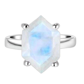 Laihas Miraculous Hexagon Crystal Moonstone Ring