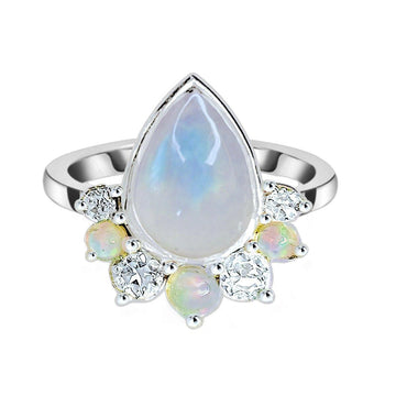 Laihas Premium Ballerina Topaz, Opal and Moonstone Ring