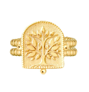 Laihas Premium Tree Of Life Gold Boho Ring