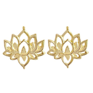 Laihas Prestige Lotus Flower Studs - Gold Vermeil