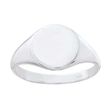 Laihas Prestige Plain Round Sterling Silver Signet Ring