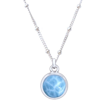 Laihas Small Classic Chic Round Larimar Necklace