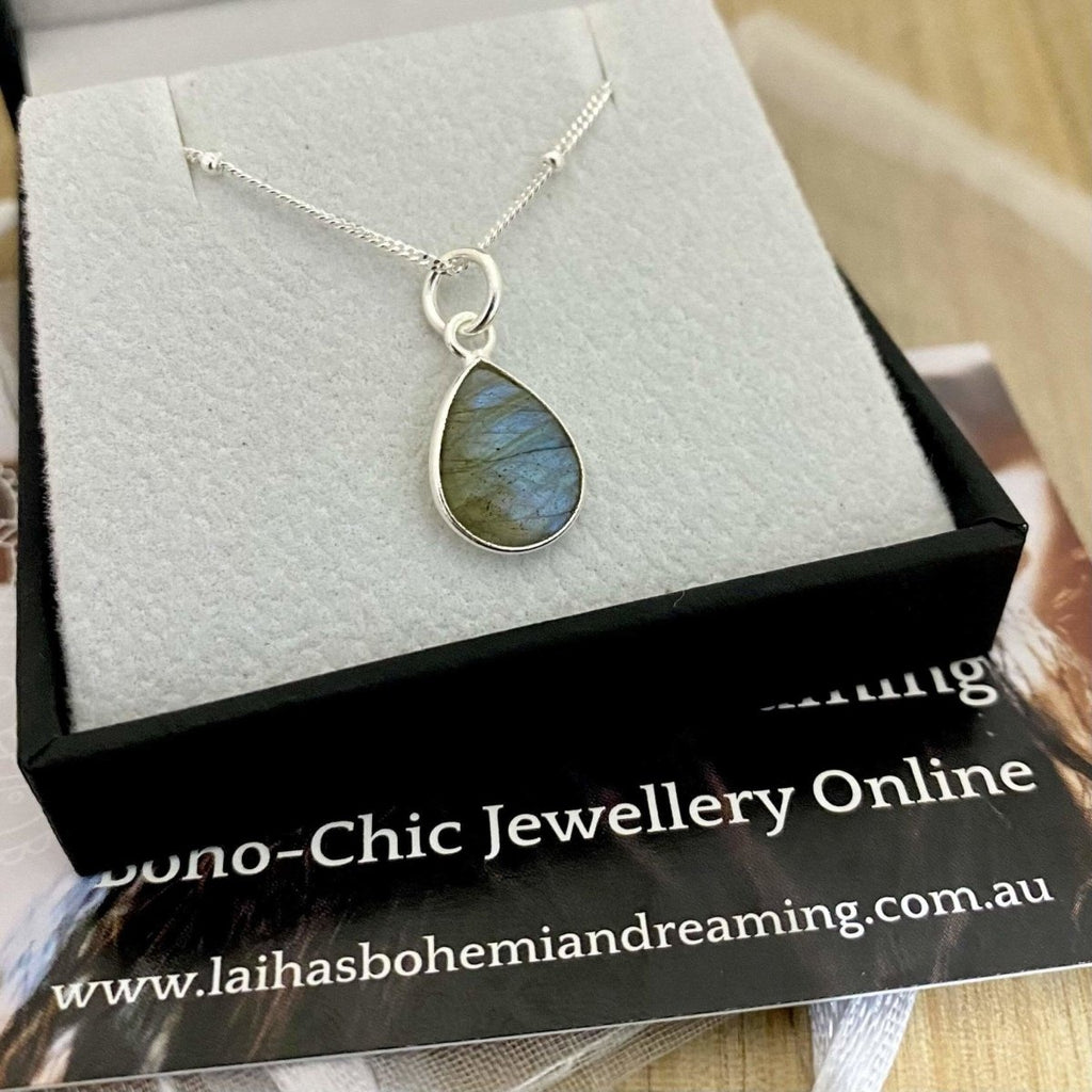 Laihas Tearing Droplet Labradorite Necklace