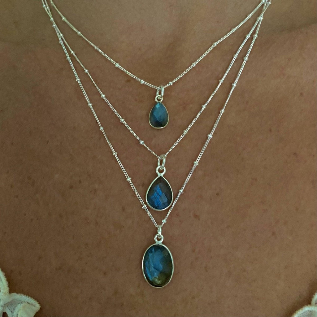 Laihas Tearing Droplet Labradorite Necklace