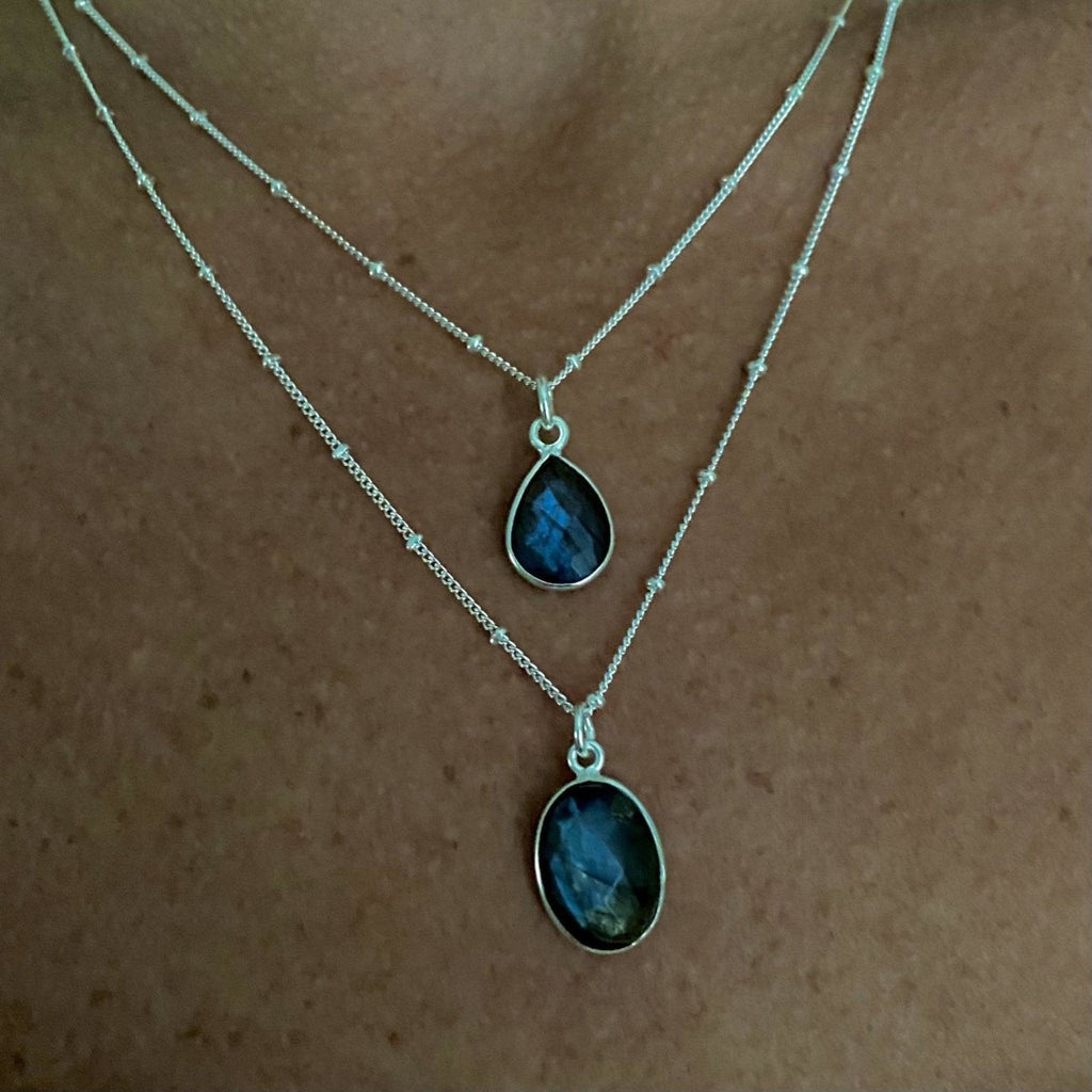 Laihas Tearing Droplet Labradorite Necklace